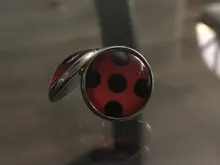 Pendientes de mariquita con Clip para la oreja, aretes de mariquita para Cosplay, circulares, de lunares, regalos de fiesta, joyas de Anime, novedad de 2020