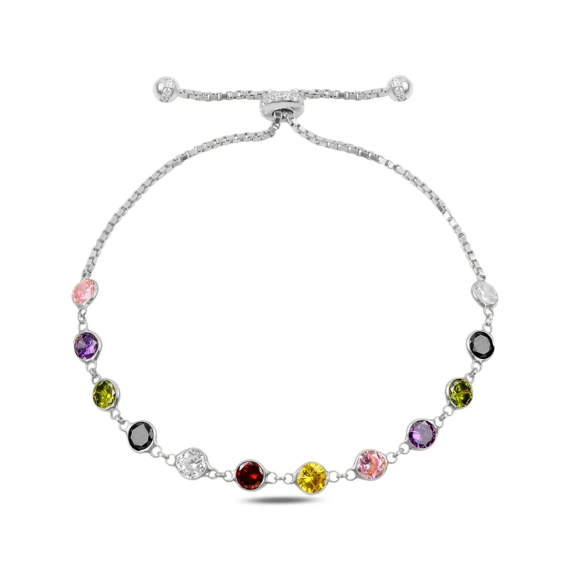 

Silver 925 Sterling Mixed Color Zircon Stone Lift Bracelet