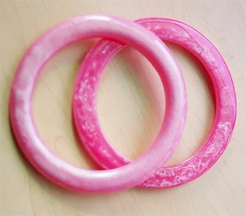 

Outer 12cm pink color o shape bag handle resin plastic acrylic purse frame handles obag diy handbag accessories wholesale purse