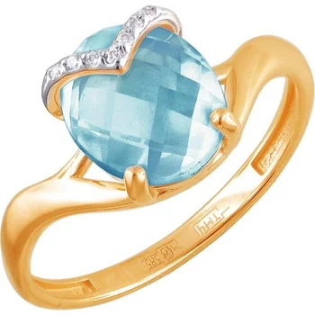 

Esthete ring with Topaz and cubic zirconia in red gold