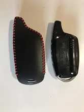 3 botones de cuero coche-estilo de cubierta para Starline B9 B6 A91 A61 Twage dos forma de sistema de alarma para coche llavero