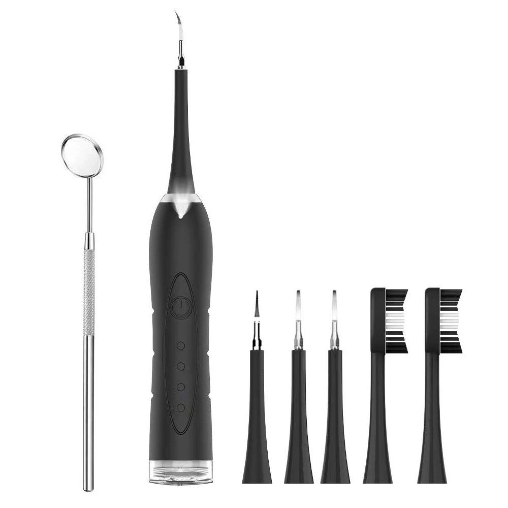 Electric Ultrasonic Dental Scaler Teethbrush Tooth Calculus Remover Cleaner Tooth Stains Tartar Tool with 5 Replaceable Heads Electric Ultrasonic Dental Scaler Teethbrush Tooth Calculus Remover Cleaner Tooth Stains Tartar Tool with 5 Replaceable Heads