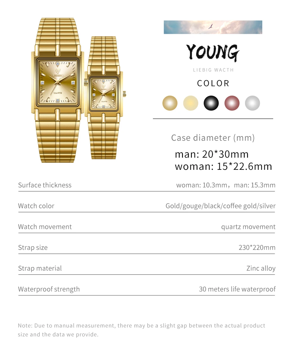 2021 Japan Luxury Golden Watch For Couple Fashion Quartz Watch For Lovers Men Women Watches relogio masculino L1018