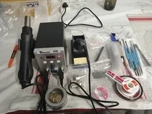 Estación de soldadura 2 en 1, 8586, 760W, 220V, pistola de aire caliente, soldadura de hierro SMD, BGA refundido, herramientas de reparación de soldadura