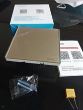 UBARO-Interruptor táctil AC100-240 europeo, panel LED de alimentación de pared de cristal templado en blanco y negro, 1/2/3 entradas