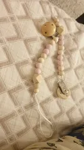Clips de madera para chupete de bebé, cadena de chupete divertida con Color puro para Baby Shower, regalo libre de BPA