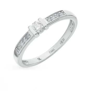 

Gold ring "diamonds of Yakutia" sunlight sample 585 test