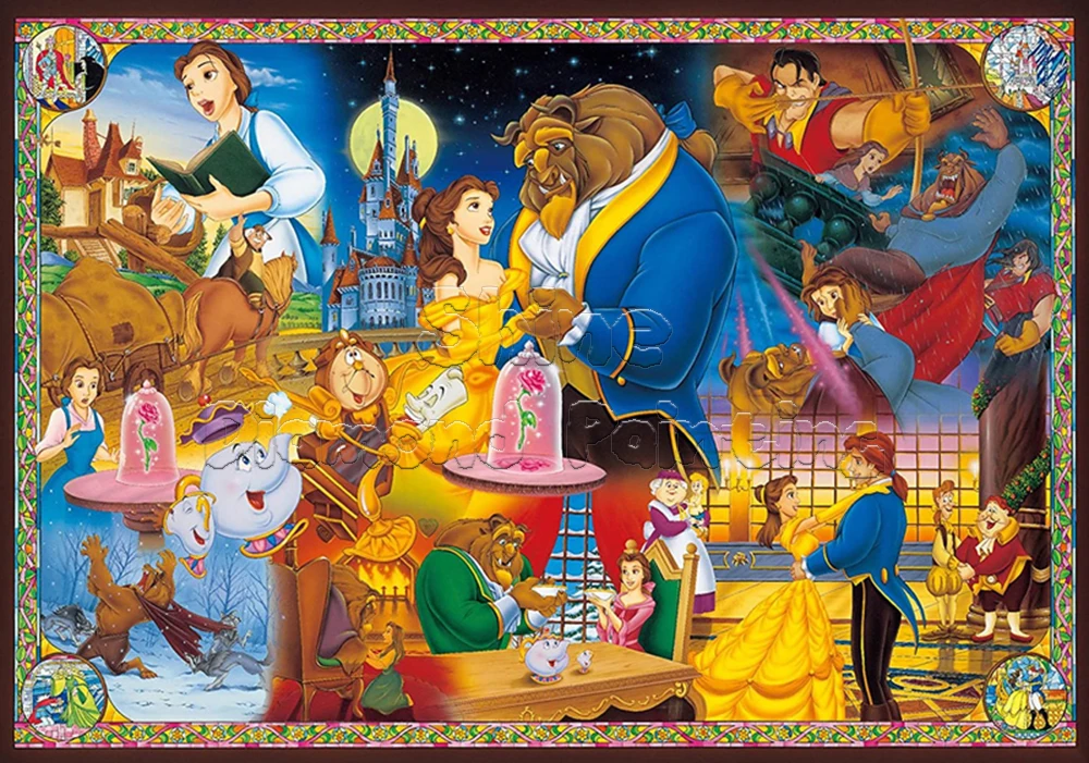 Pintura de diamantes 5D DIY de Disney, mosaico de dibujos animados,  villana, Princesa, Mickey, Kit de bordado de punto de cruz, decoración de  la pared