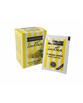 

MONTECELIO Cold Tea Black Lemon. Preparation Snapshot. Iced Tea. Box With 10 Envelopes