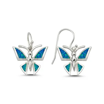 

Teleplus Opal Stone Dragonfly Earrings 925 Sterling Silver