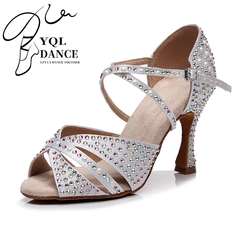 WomanSliverBlackLatinDanceShoesWomenSuedeLeatherStrappy