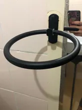 Shelf Towel-Holder Bathroom-Accessories Wall-Mounted Black Aluminum Space Round for Home