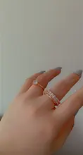 Anillos de boda clásicos para mujer, estilo Simple Forever, seis garras, Circonia cúbica, 3 colores, regalo de boda, joyería KCR033