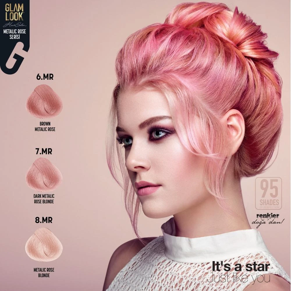Boos Peave Bloedbad 2 Packs Bioplex Glamlook Haarverf "Metalic Rose" Serie Voedende Haar Kleur  Crème Make-Up Voor Thuis En Kappers salons - AliExpress Beauty & Health