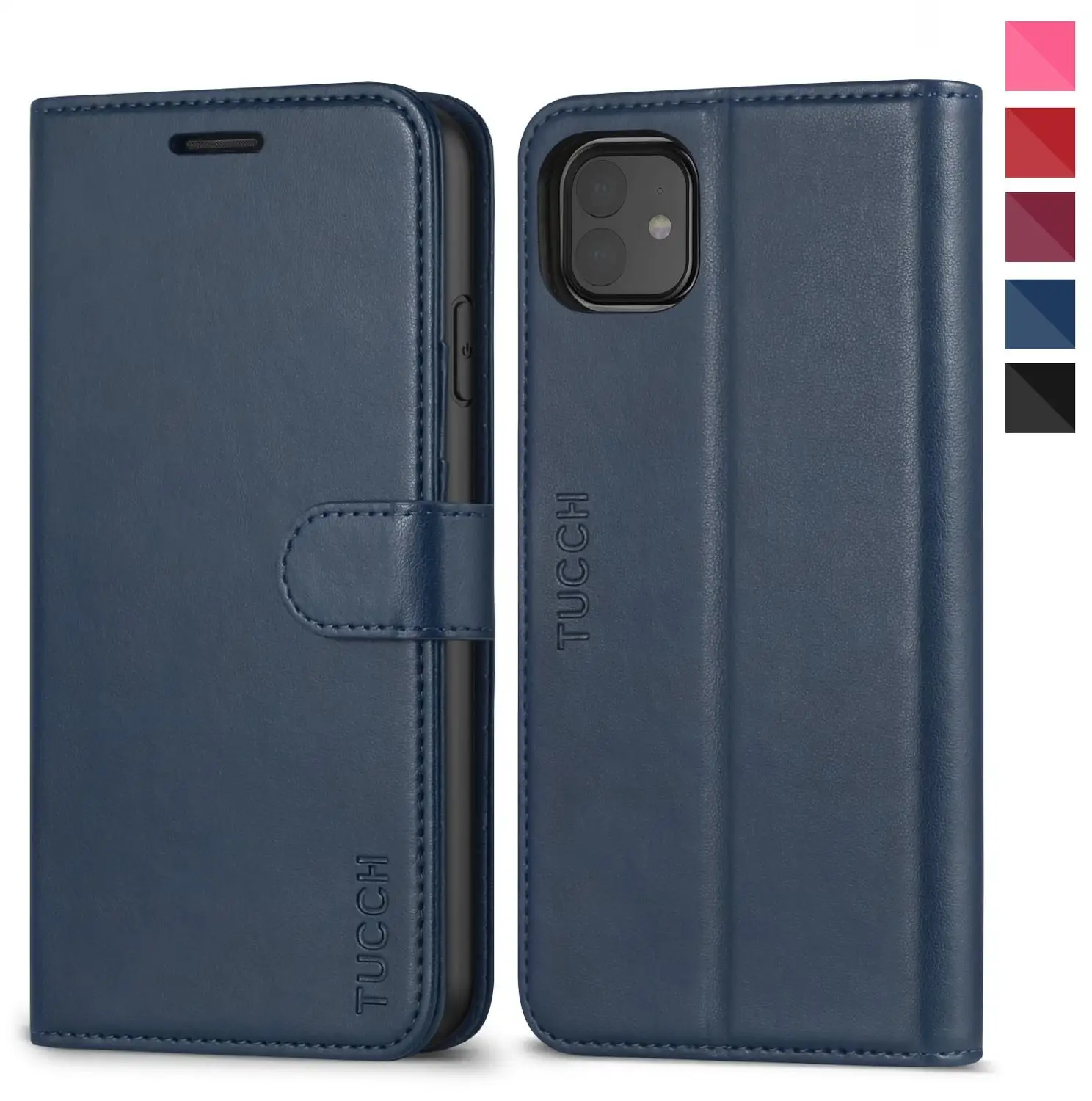 Blue TUCCH чехол-кошелек для iPhone 11 6," отделения для карт противоударный чехол ID держатель для карт чехол 360 Защитный чехол - Цвет: Blue