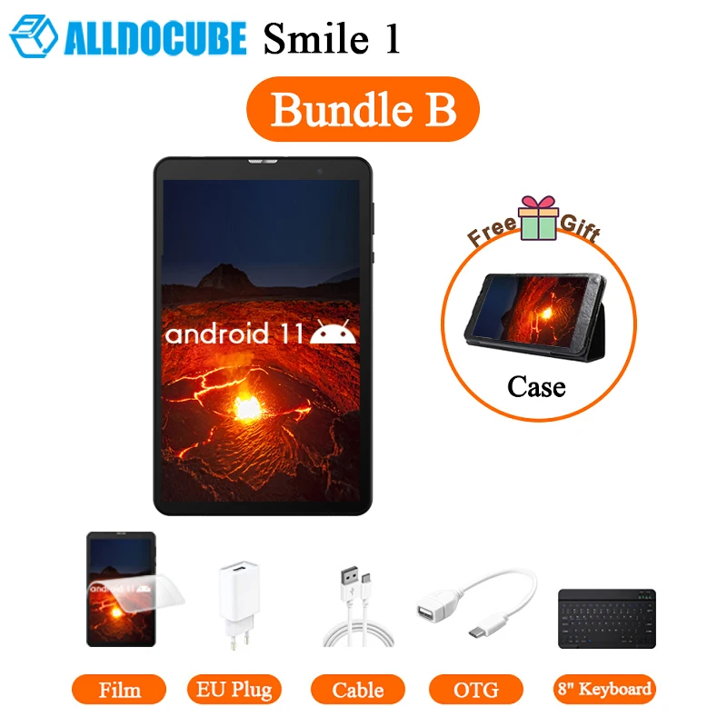 【Newest】Alldocube Smile 1 Tablet PC 8 inch Android 11 3GB RAM 32GB ROM 4000mAh Battery Wi-Fi & 4G Phone Call LTE Kids Tablet PC 