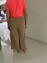 Pantalones de punto finos para mujer, pantalón suelto, de pierna ancha, cintura elástica, hasta el tobillo, talla grande, S-4XL