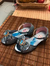 Disney-sandalias de princesa Frozen 2 para niñas, zapatos de cristal, tacón alto, pasarela, espectáculo