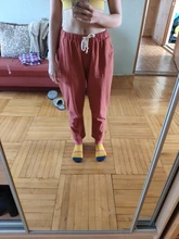 White Harem Pants Trousers Elastic-Waist Loose Cotton Linen Plus-Size Summer Casual Women