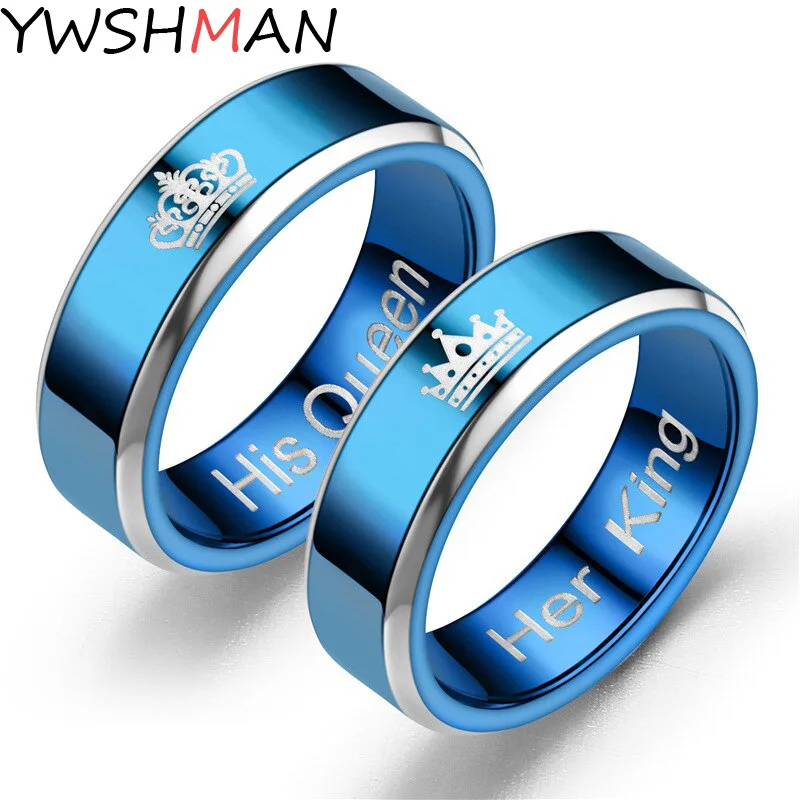 Wedding Bands Ring for Women Men Stainless Steel Engagement Ring Couple Anniversary Gift