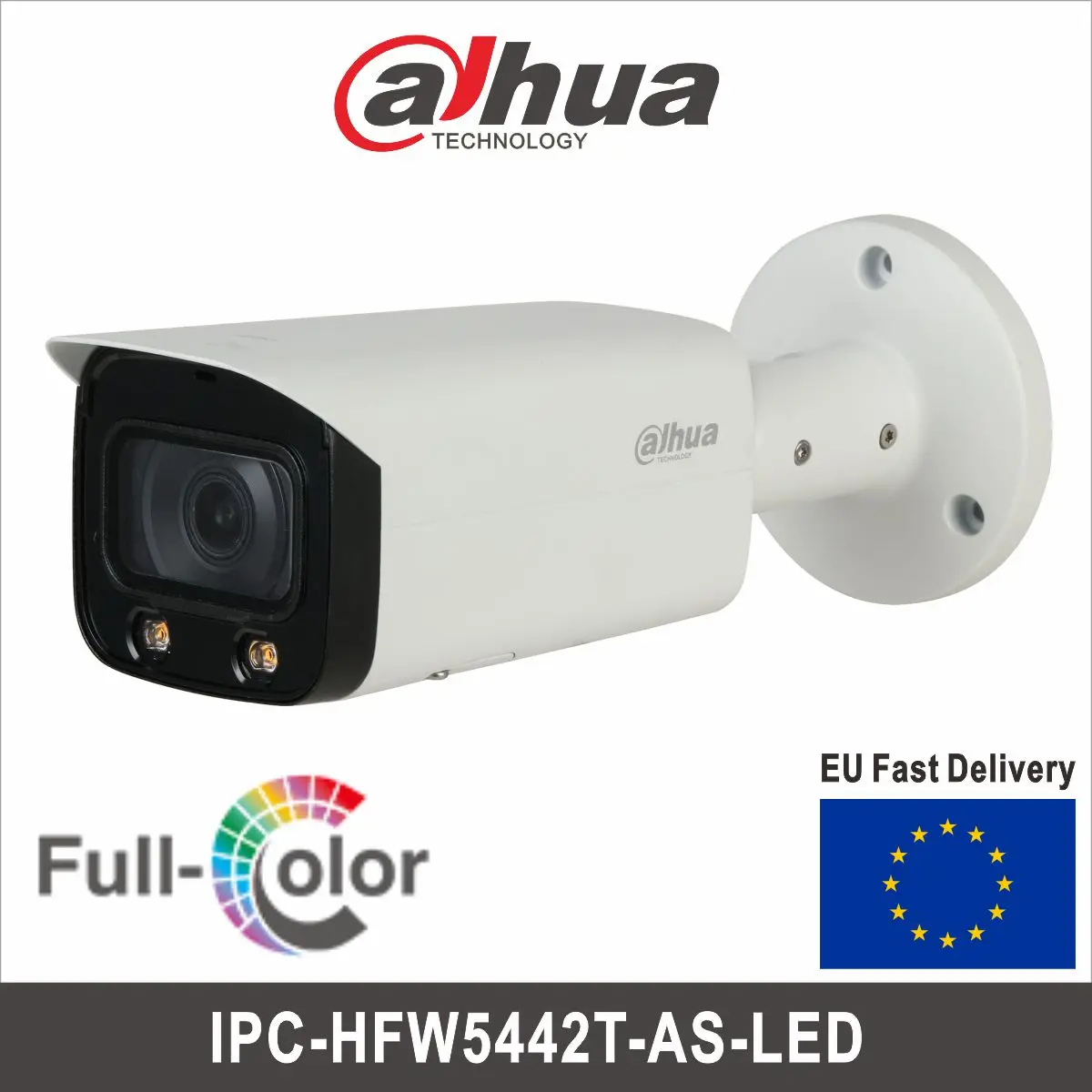 Встроенный интерфейс аудио и сигнализации Dahua IPC-HFW5442T-AS-LED 24 часа полноцветная IP67 4