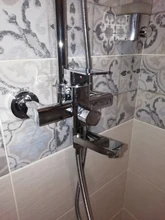 Shower-Mixer Faucet Wall-Mount Bath Rainfall Uythner Chrome/black Spout with Rotate-Tub