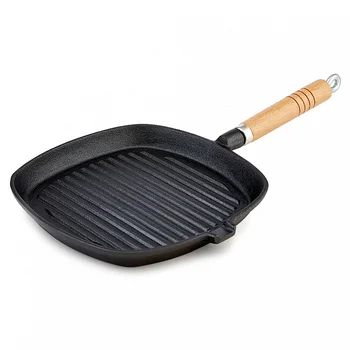 

Frying Pan grill cast iron square Webber BE-4521G/25 with removable wooden handle, 25х25 cm