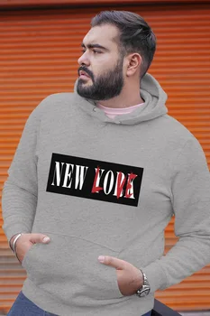 

Angemiel Wear New Lork Gray Men 'S Hooded Sweatshirt
