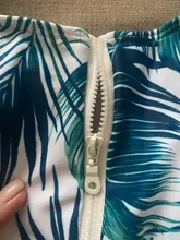 One-Piece Swimsuit Monokini Beachwear Push-Up Summer Print Zipper Sexy New XL Women