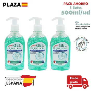 

Hydroalcoholic hand sanitizer Gel, 70 °, hydroalcoholic hand sanitizer gel, 480ml and 500ml, smell of alcohol