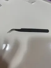 Pinza de mano de 1,0 MM para decoración de uñas, herramienta de selección de Gel acrílico para decoración de gemas, diamantes de imitación, pinzas negras para pestañas, 1 unidad
