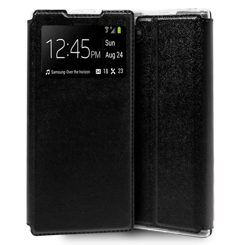 Чехол-книжка с окном samsung Note 10 Plus, Намагниченный черный цвет