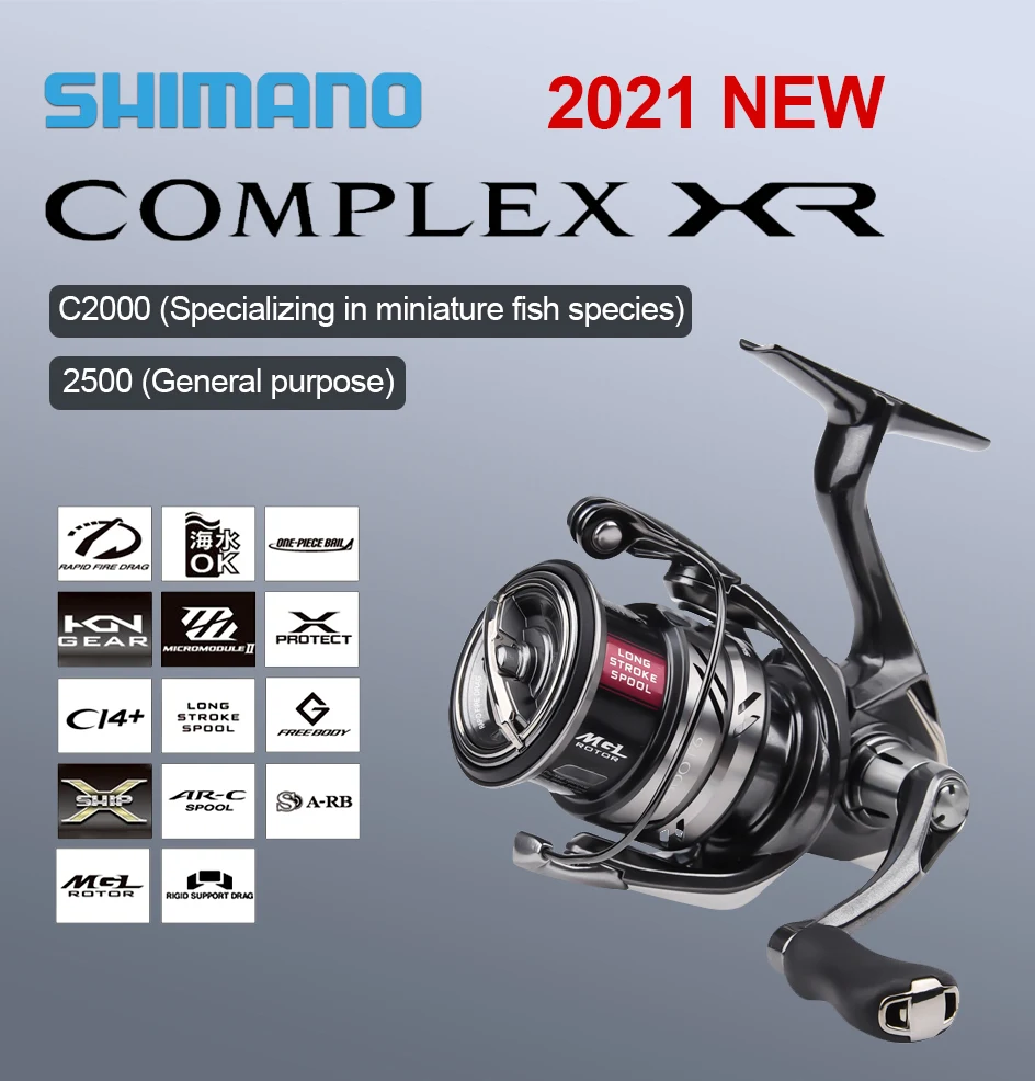 2021 Shimano Complex XR Spinning Fishing Reel 9+1BB Fishing Reel