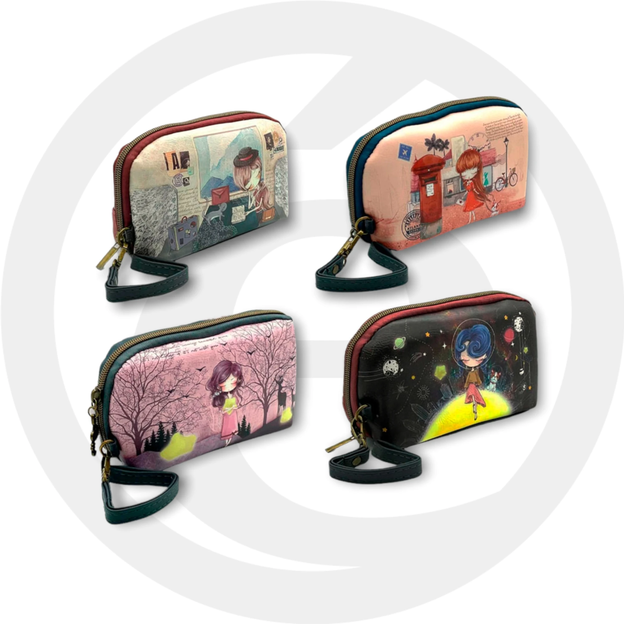 GORETT Monedero de Diseño con de Muñecas, Forma Redonda, con Asa de Mano para colgar de la Muñeca, Cartera de Poliéster, Colección Fashion 2022| | - AliExpress