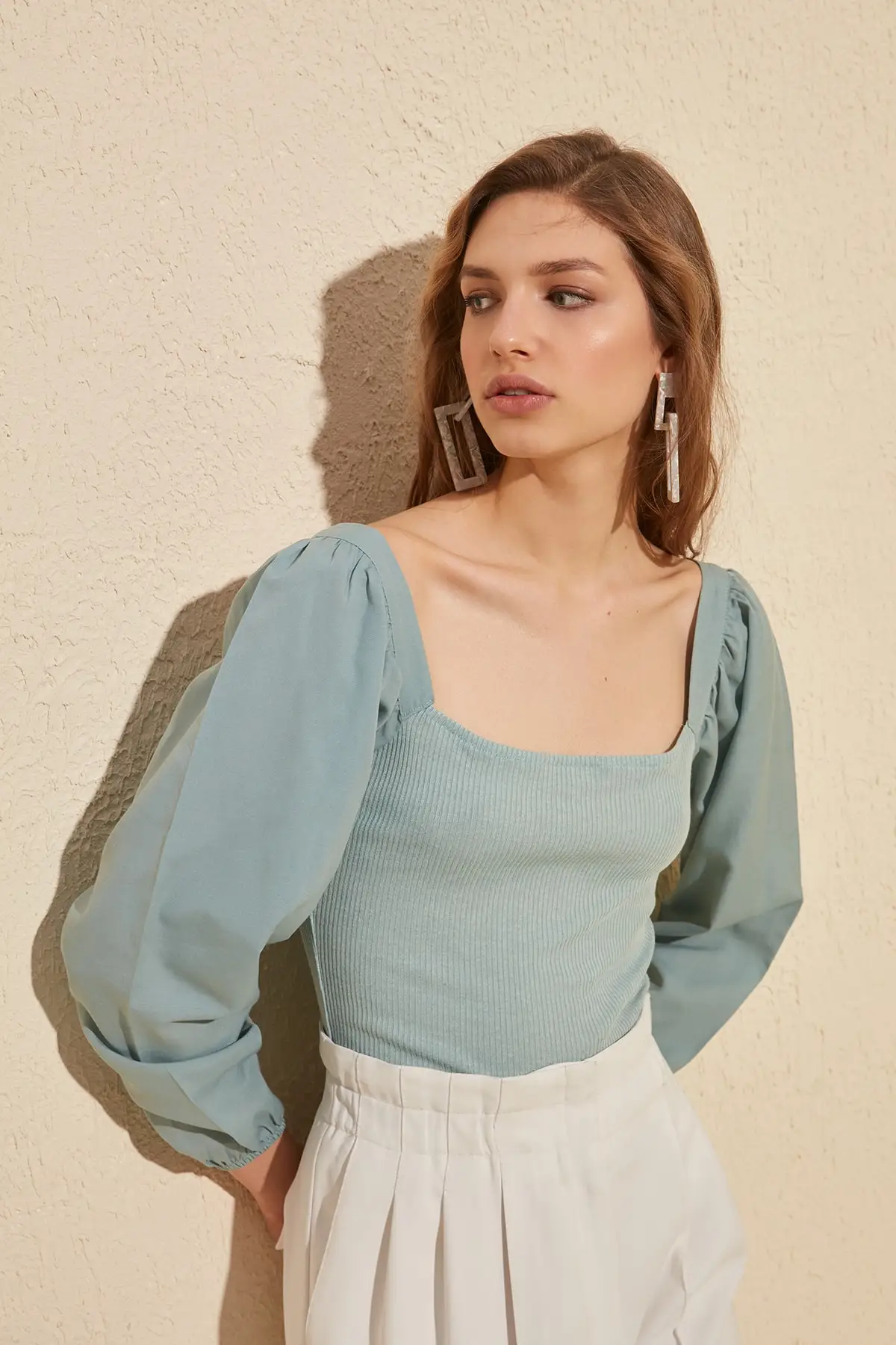 Trendyol Woven Detailed Knitted Blouse TWOSS20BZ0227