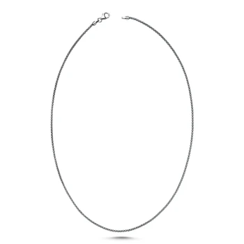 

Silver 925 Sterling 160 Micron Oxidized Popcorn Chain Necklace