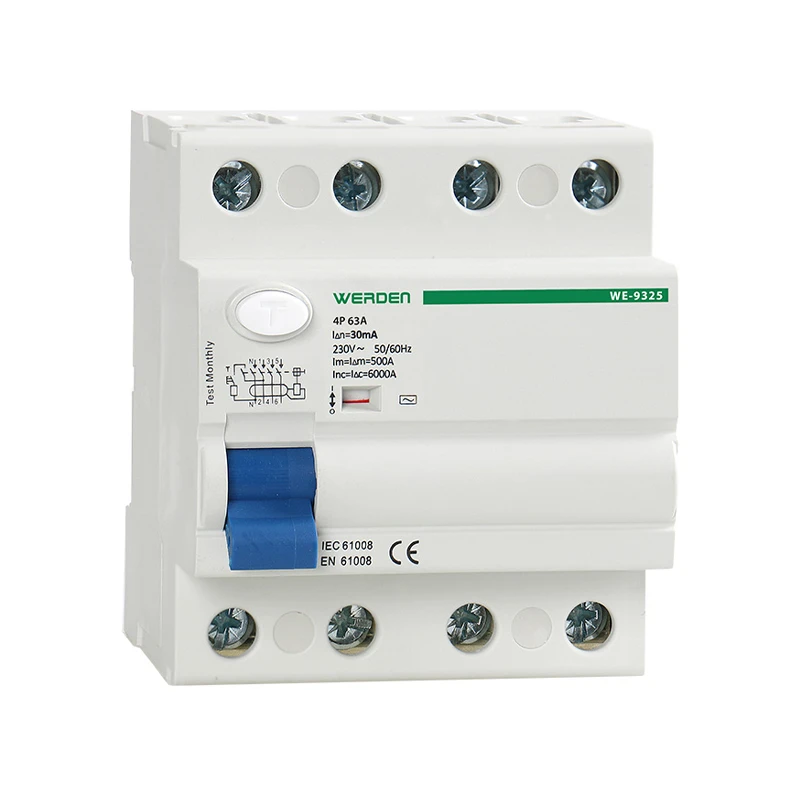 WERDEN 4 Polos x 63A x 30mA Interruptor Diferencial (4x63x30)|Fusibles de interruptor de circuito| -