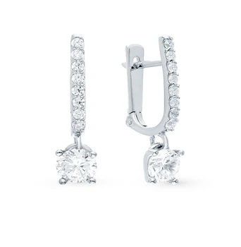 

Silver earrings with cubic zirconia sunlight sample 925