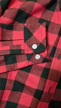 Plaid Shirt Blouses Tops Long-Sleeve Flannel Casual Cotton Women Brand-New Red Excellent-Quality