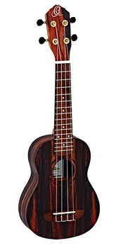 

RUEB-SO Ebony series ukulele soprano, with case, Ortega