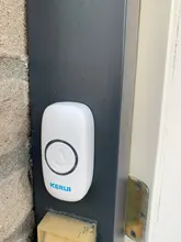 KERUI-timbre inalámbrico M523, con protección de seguridad, botón impermeable, luces de ambiente coloridas, función de memoria, timbre inteligente