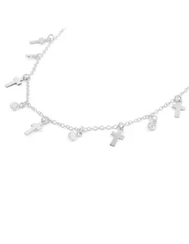 

Necklace Silver mini crosses with zircons