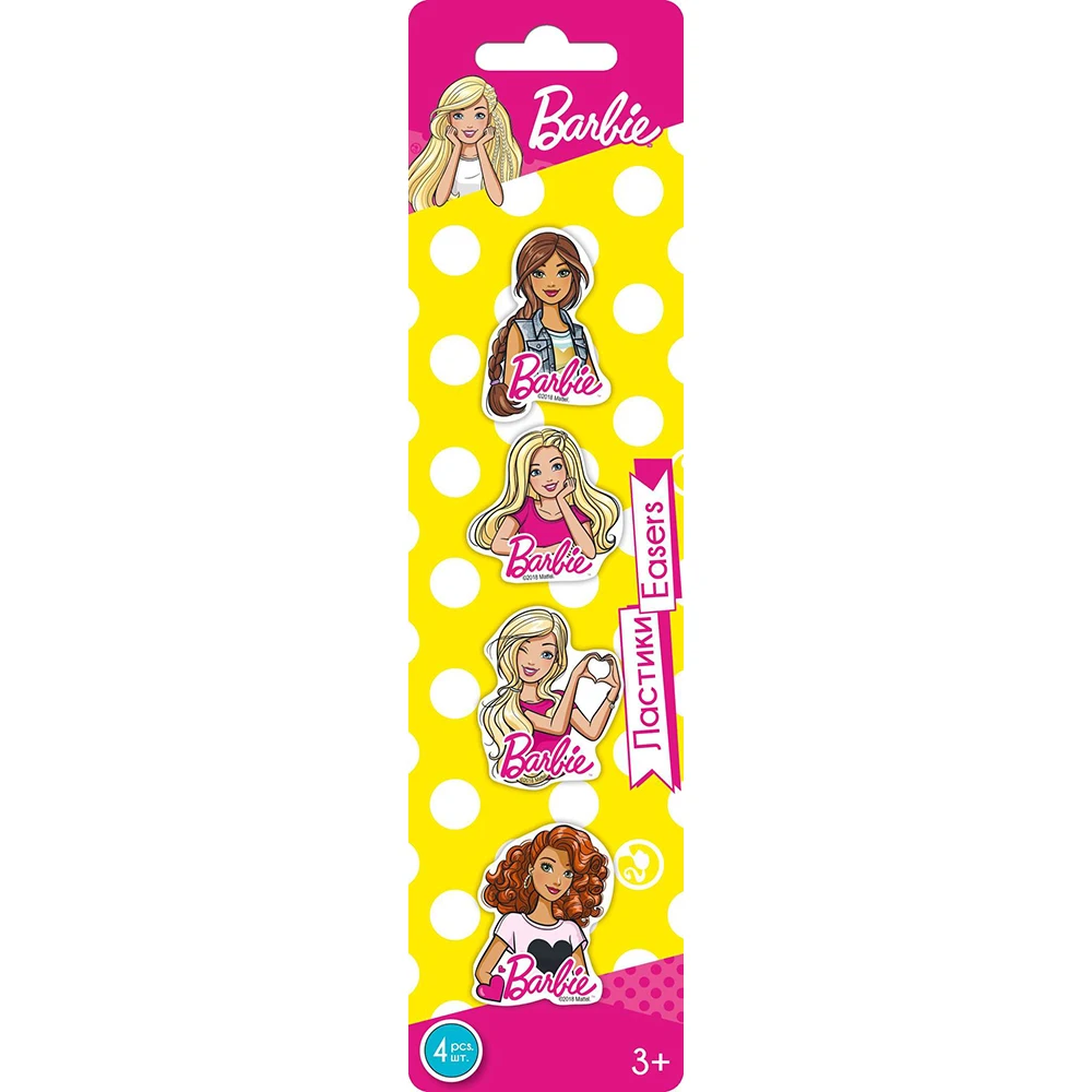 Смешанный цвет Ластики Barbie фигурные коллекционные 4 шт - Цвет: Смешанный цвет