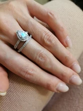 Conjunto de anillos de boda para mujer, de lujo, Plata de Ley 925, grande, compromiso, dedo africano, regalo de Navidad, joyería R4428