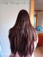 SHANGKE-Extensión de cabello liso sedoso Natural, 5 clips/pieza, 24 pulgadas, Clip en mujeres, pelo sintético largo falso