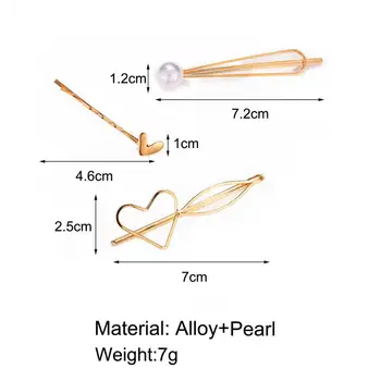 

1 Set Simple Metal Heart Hair Clips Barrette Geometric Cute Cat Hairpin Hairgrip For Women Girls Hair Accessories