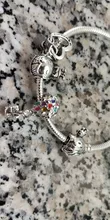 CHIELOYS-Pulseras con abalorios de estilo de dibujos animados para mujer, cuentas de cristal rosas chapadas en plata, cadena de serpiente, pulsera de marca, regalo de joyería para niños