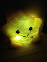 34CM Creative Toy Luminous Pillow Soft Stuffed Plush Glowing Colorful Stars Cushion Led