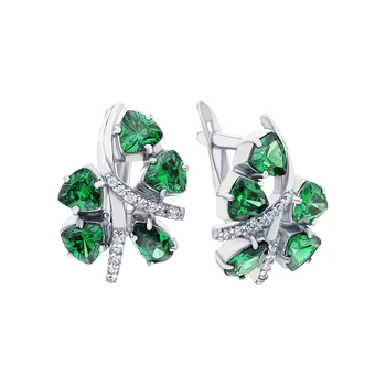 

Silver earrings with cubic zirconium sunlight sample 925