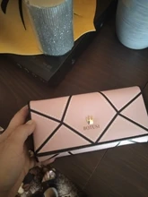 Cartera geométrica para mujer, cartera larga a juego de Color de corona, cartera para teléfono móvil, versión coreana, 2021